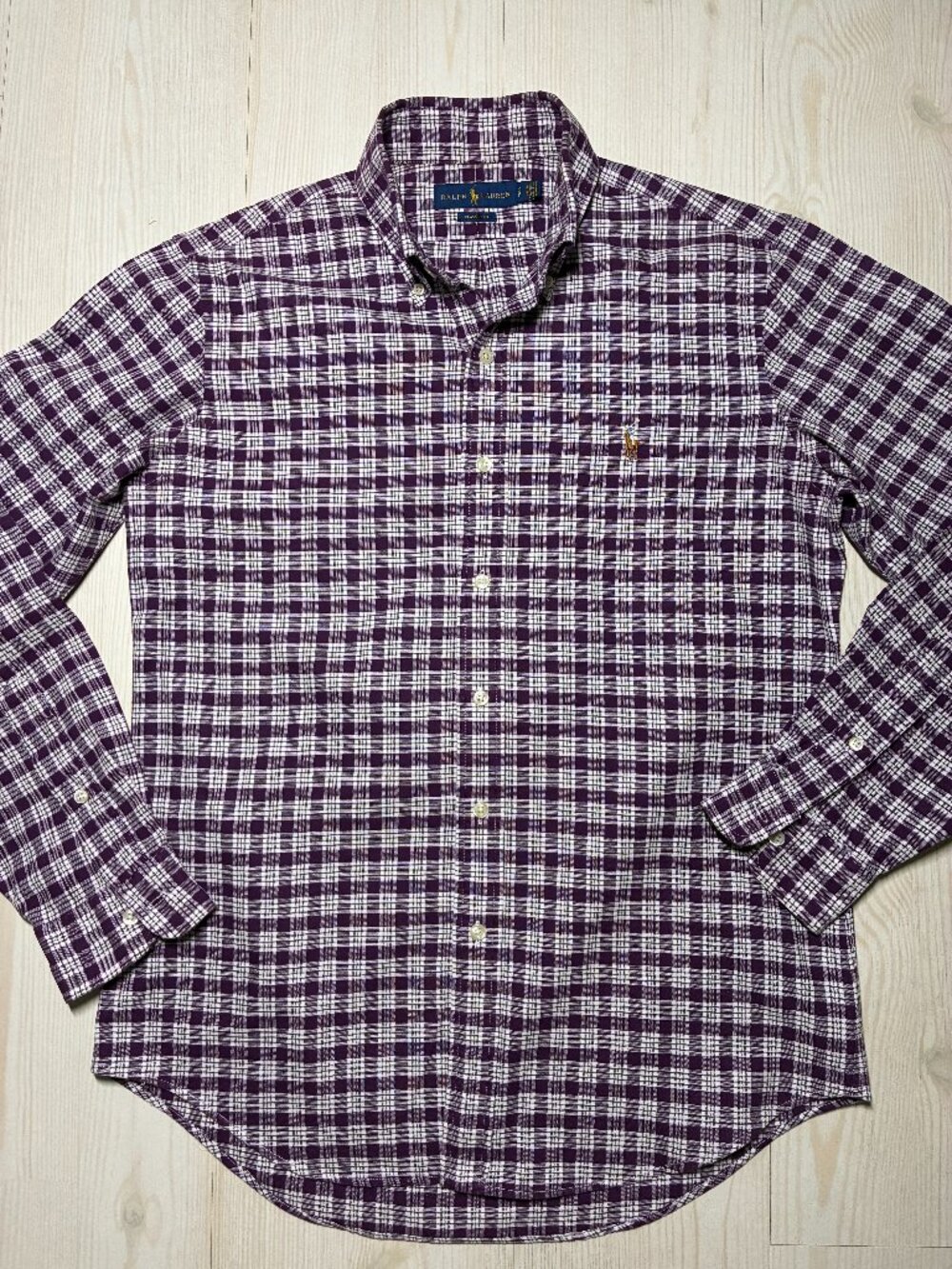 Polo Ralph Lauren Men's Classic Fit Purple Gingham Plaid Shirt 7107589010 Size S